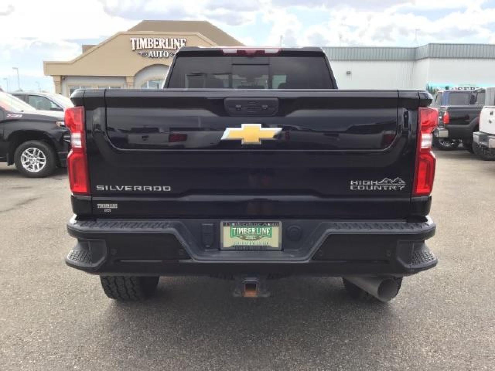 2022 Black /Jet Black Chevrolet Silverado 3500HD High Country Crew Cab 4WD (1GC4YVEY5NF) with an 6.6L V8 OHV 32V TURBO DIESEL engine, 6-Speed Automatic transmission, located at 1235 N Woodruff Ave., Idaho Falls, 83401, (208) 523-1053, 43.507172, -112.000488 - 2022 Chevrolet Silverado 3500HD High Country, 6.6L Duramax turbo diesel! This truck comes with aftermarket 20 inch FUEL BLITZ wheels wrapped in near new DYNAPRO AT2 tires. At Timberline Auto it is always easy to find a great deal on your next vehicle! Our experienced sales staff can help find the r - Photo #4