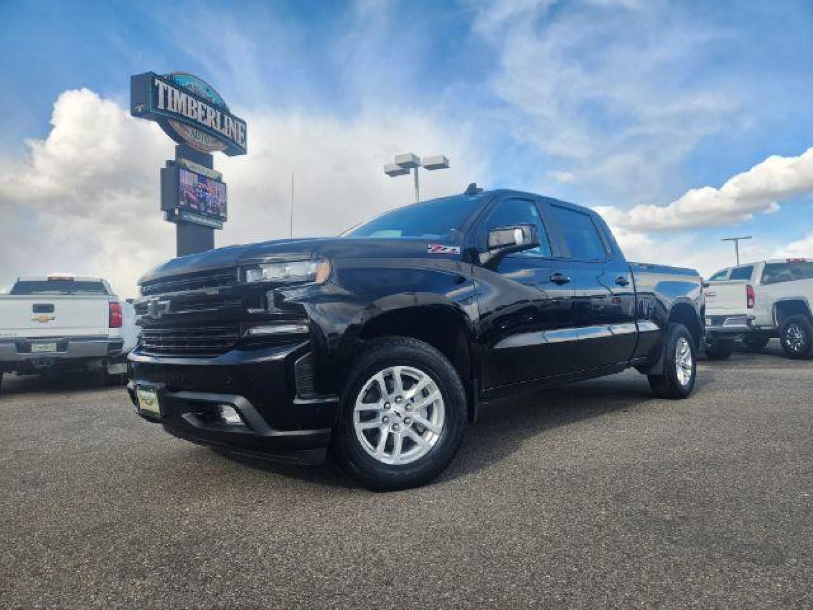 2020 Black /Jet Black, leather Chevrolet Silverado 1500 RST Crew Cab 4WD (1GCUYEEL3LZ) with an 6.2L V8 OHV 16V engine, Automatic transmission, located at 1235 N Woodruff Ave., Idaho Falls, 83401, (208) 523-1053, 43.507172, -112.000488 - 6.2L V8 Chevy half ton crew cab with a 6.5 foot bed. Low miles, black leather interior. This truck is in great condition inside and out! It is completely stock with zero modifications. This pick up is a must see! Come in today and check it out! At timberline Auto it is always easy to find a great d - Photo #0