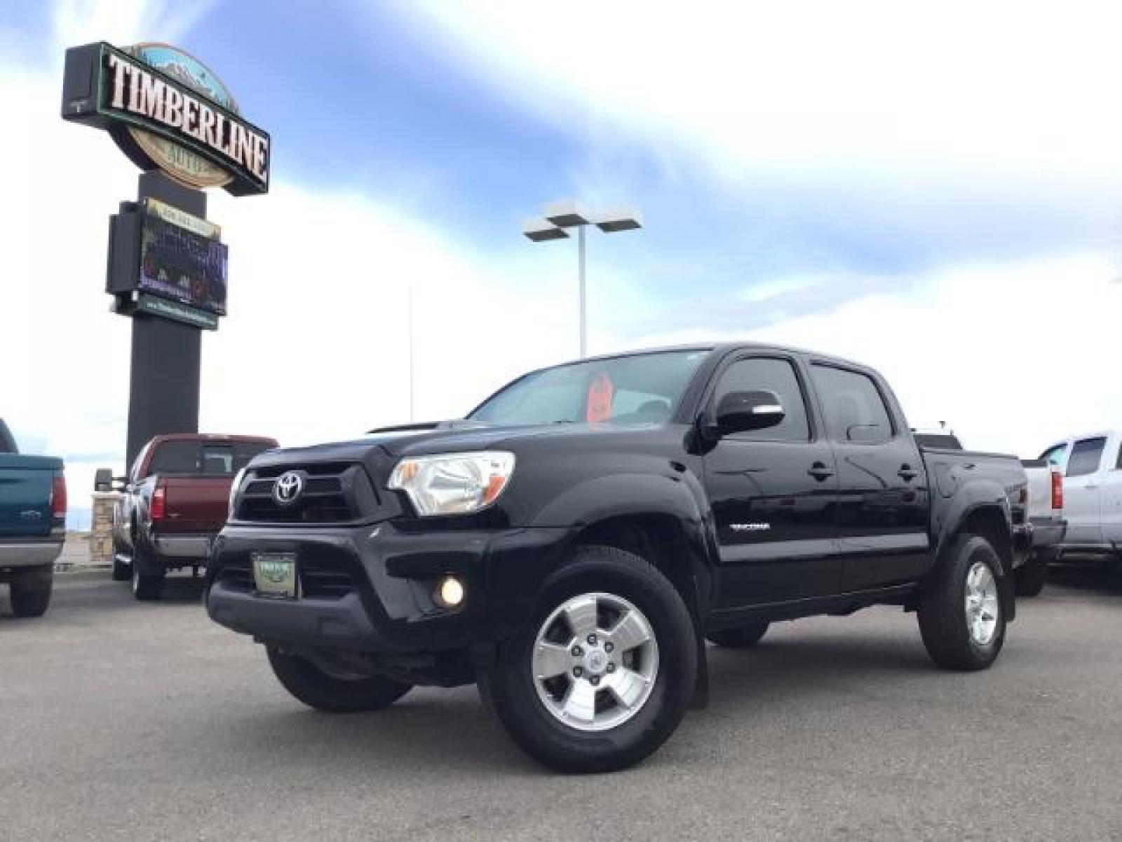 2015 Black /Gray, cloth Toyota Tacoma TRD SPORT Double Cab (3TMLU4EN8FM) with an 4.0L V6 DOHC 24V engine, Automatic transmission, located at 1235 N Woodruff Ave., Idaho Falls, 83401, (208) 523-1053, 43.507172, -112.000488 - Here's your chance at one of the most popular vehicles on the market! This Tacoma is in great shape inside and out! The TRD-SPORT gives you the color matched bumpers, the bigger display, and a few other goodies! The bed has a factory liner and the interior has rubber floor mats in the front with clo - Photo #0