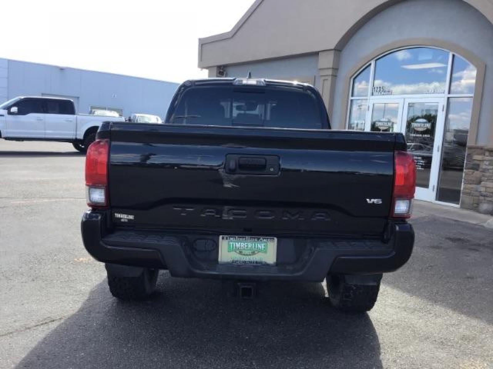 2018 Midnight Black Metallic /LEATHER Toyota Tacoma SR5 Double Cab Super Long Bed V6 6AT 4WD (5TFDZ5BN9JX) with an 3.5L V6 DOHC 24V engine, 6-Speed Automatic transmission, located at 1235 N Woodruff Ave., Idaho Falls, 83401, (208) 523-1053, 43.507172, -112.000488 - Crew cab, long box, 4X4, leather interior, heated seats, power sliding rear window, factory bed liner, TRD Sport package, full size spare tire, complete front clear bra. Hard to find! - Photo #3