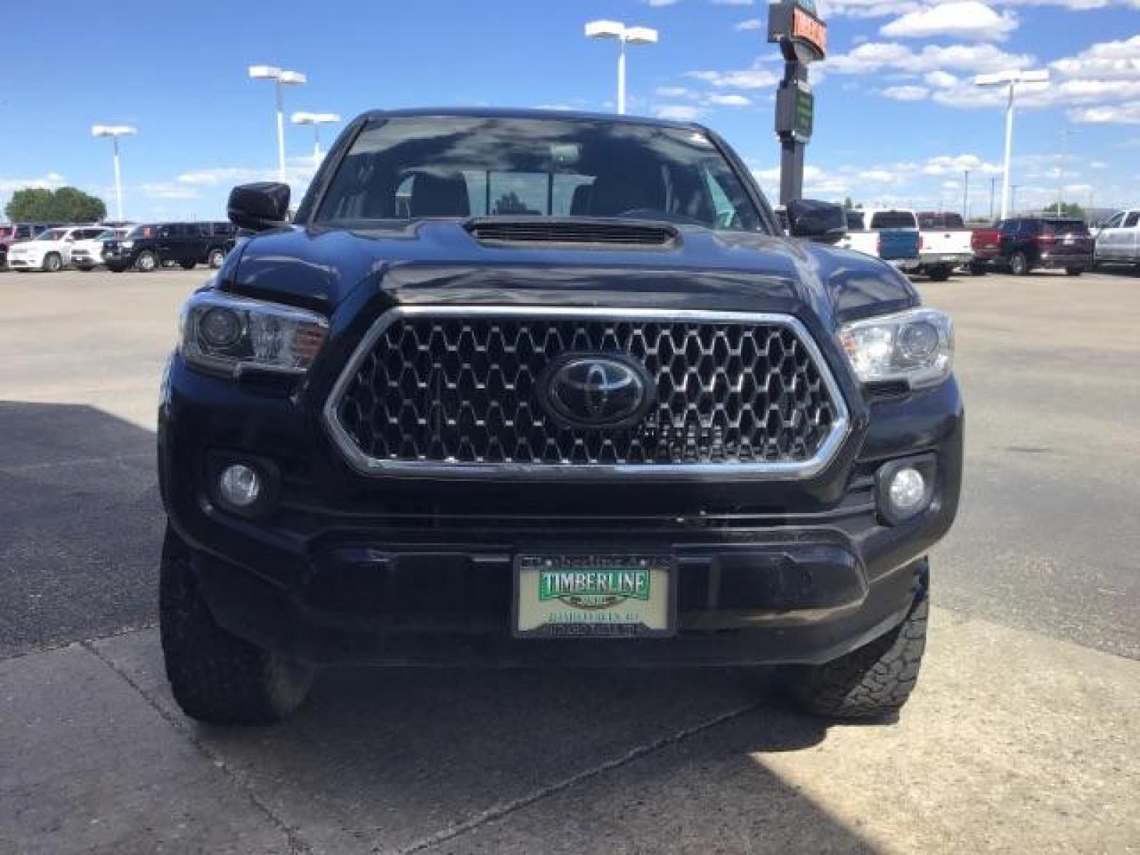 2018 Midnight Black Metallic /LEATHER Toyota Tacoma SR5 Double Cab Super Long Bed V6 6AT 4WD (5TFDZ5BN9JX) with an 3.5L V6 DOHC 24V engine, 6-Speed Automatic transmission, located at 1235 N Woodruff Ave., Idaho Falls, 83401, (208) 523-1053, 43.507172, -112.000488 - Crew cab, long box, 4X4, leather interior, heated seats, power sliding rear window, factory bed liner, TRD Sport package, full size spare tire, complete front clear bra. Hard to find! - Photo #7