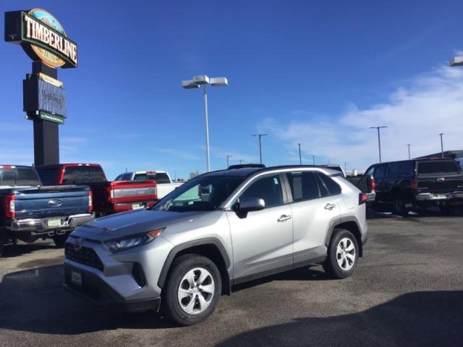 2021 Silver Sky Metallic /Black, cloth Toyota RAV4 LE AWD (2T3G1RFV9MC) with an 2.5L L4 DOHC 16V engine, 8-Speed Automatic transmission, located at 1235 N Woodruff Ave., Idaho Falls, 83401, (208) 523-1053, 43.507172, -112.000488 - This 2021 Toyota Rav4 LE, is AWD, has the 2.5L 4cyl. motor. It has 62,356 miles. Comes with cloth interior, back up camera, lane assist, blind spot, blue tooth and power locks and windows. At Timberline Auto it is always easy to find a great deal on your next vehicle! Our experienced sales staff can - Photo #0