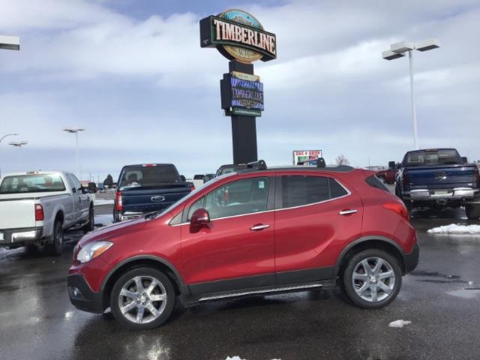 2016 RED /Ebony, leather Buick Encore Premium AWD (KL4CJHSB4GB) with an 1.4L L4 DOHC 16V TURBO engine, 6-Speed Automatic transmission, located at 1235 N Woodruff Ave., Idaho Falls, 83401, (208) 523-1053, 43.507172, -112.000488 - This 2016 Buick Encore Premium AWD, has the 3.5L V6 motor. It has 53,000 miles. It has leather interior, heated seats, blue tooth audio, power windows, and locks. At Timberline Auto it is always easy to find a great deal on your next vehicle! Our experienced sales staff can help find the right vehic - Photo #1