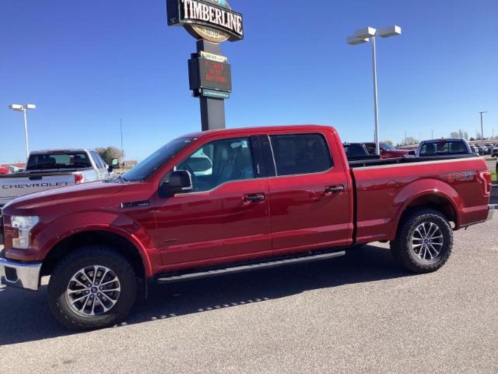 2015 RED /LEATHER Ford F-150 Lariat SuperCrew 6.5-ft. Bed 4WD (1FTFW1EG5FK) with an 3.5 V6 engine, 6-Speed Automatic transmission, located at 1235 N Woodruff Ave., Idaho Falls, 83401, (208) 523-1053, 43.507172, -112.000488 - The 2015 Ford F-150 Lariat is a well-equipped trim level of the popular Ford F-150 pickup truck. Known for its blend of luxury, capability, and technology, the Lariat trim offers a range of features. Here are some key features you might find on the 2015 Ford F-150 Lariat: Engine Options: The 2015 F - Photo #1