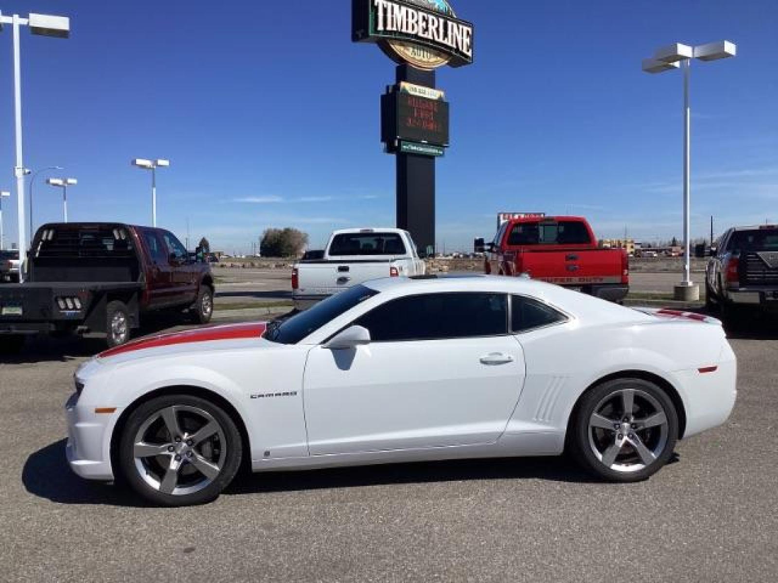 2010 WHITE /Black Leather Interior Chevrolet Camaro 2SS Coupe (2G1FT1EWXA9) with an 6.2L V8 OHV 16V engine, 6-Speed Manual transmission, located at 1235 N Woodruff Ave., Idaho Falls, 83401, (208) 523-1053, 43.507172, -112.000488 - V8 Engine: The 2SS trim typically comes equipped with a potent 6.2-liter V8 engine, providing ample power and performance. In the 2010 model, this engine produced around 426 horsepower and 420 lb-ft of torque. Performance Upgrades: The 2SS trim may include performance upgrades such as a sport-tuned - Photo #1